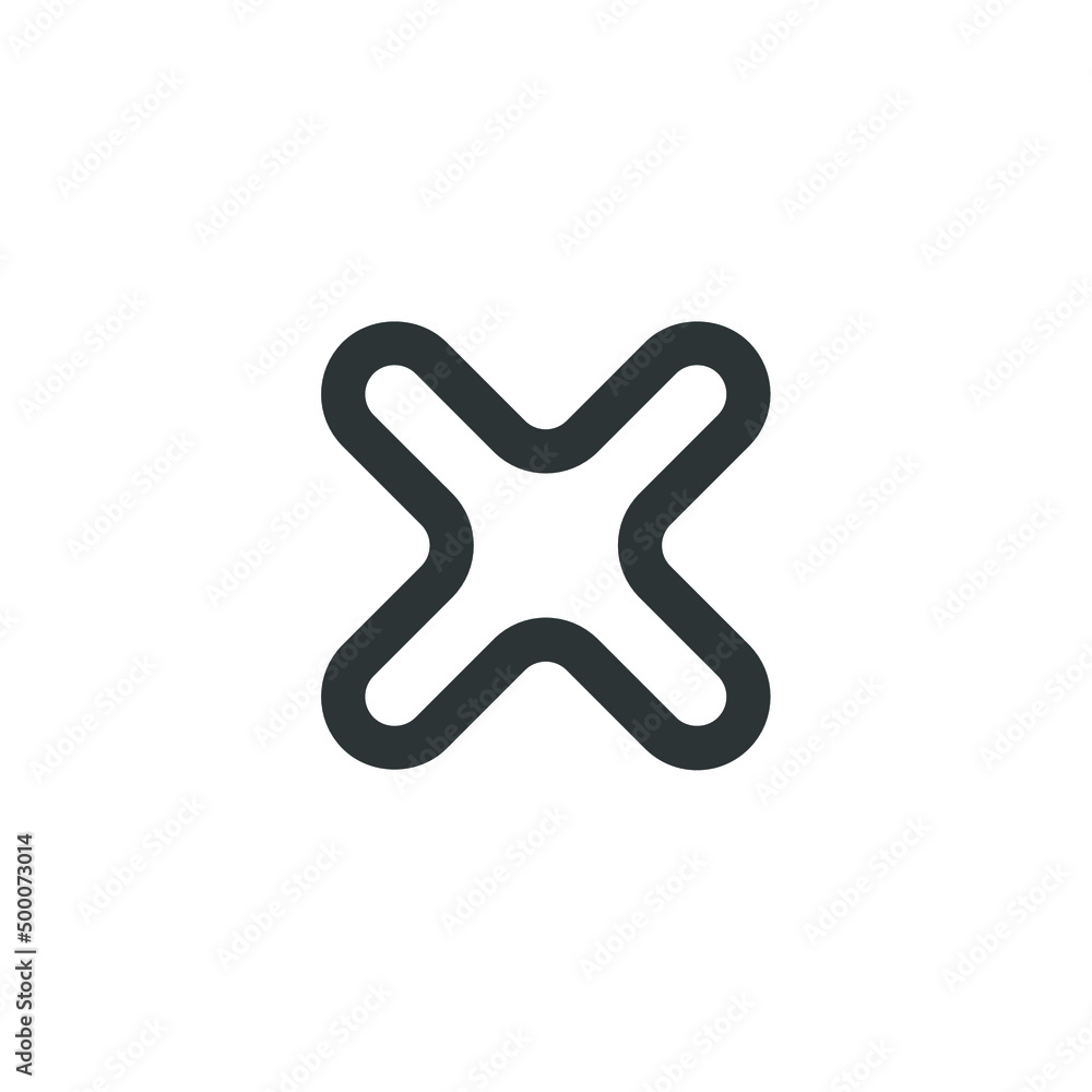 Poster vector sign of the cross symbol is isolated on a white background. cross icon color editable.