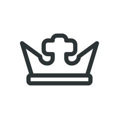 Vector sign of the Crown symbol is isolated on a white background. Crown icon color editable.
