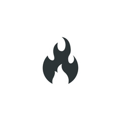 Vector sign of the Fire flame symbol is isolated on a white background. Fire flame icon color editable.