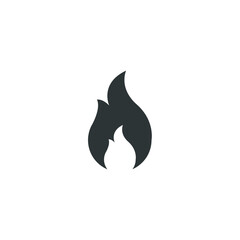 Vector sign of the Fire flame symbol is isolated on a white background. Fire flame icon color editable.