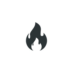 Vector sign of the Fire flame symbol is isolated on a white background. Fire flame icon color editable.