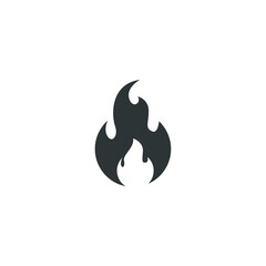 Vector sign of the Fire flame symbol is isolated on a white background. Fire flame icon color editable.