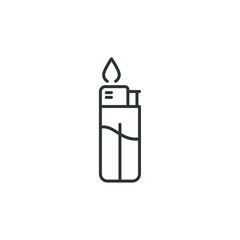 Vector sign of the fire lighter symbol is isolated on a white background. fire lighter icon color editable.