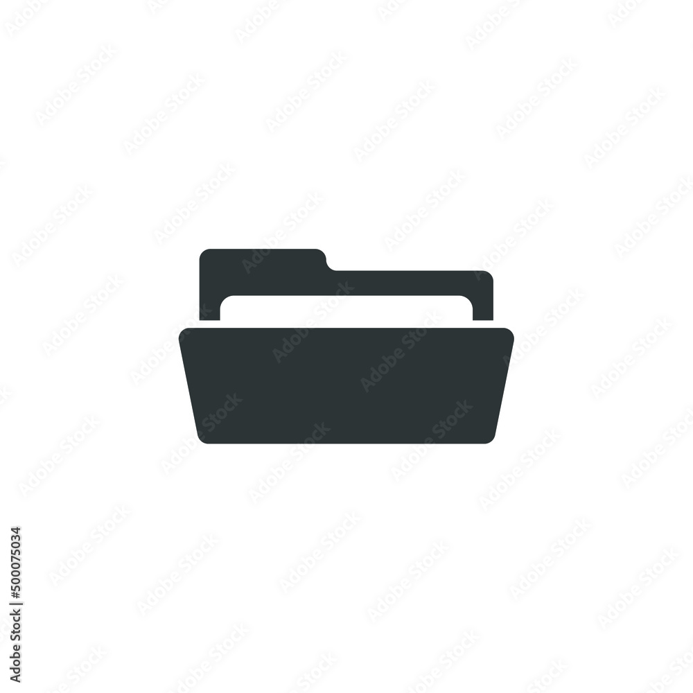 Poster vector sign of the folder symbol is isolated on a white background. folder icon color editable.