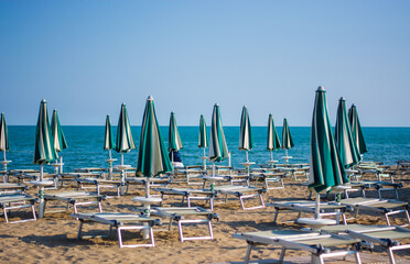 at dawn the beach is still deserted