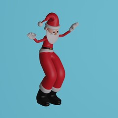 Dancing Santa Claus. 3D rendering, 3D illustration.