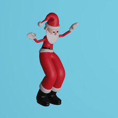Dancing Santa Claus. 3D rendering, 3D illustration.
