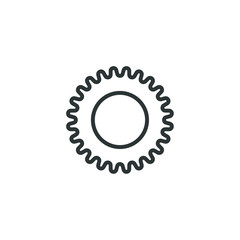 Vector sign of the gear symbol is isolated on a white background. gear icon color editable.