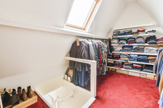Set of clothes on attic