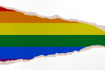 Ripped paper background in colors of LGBT flag