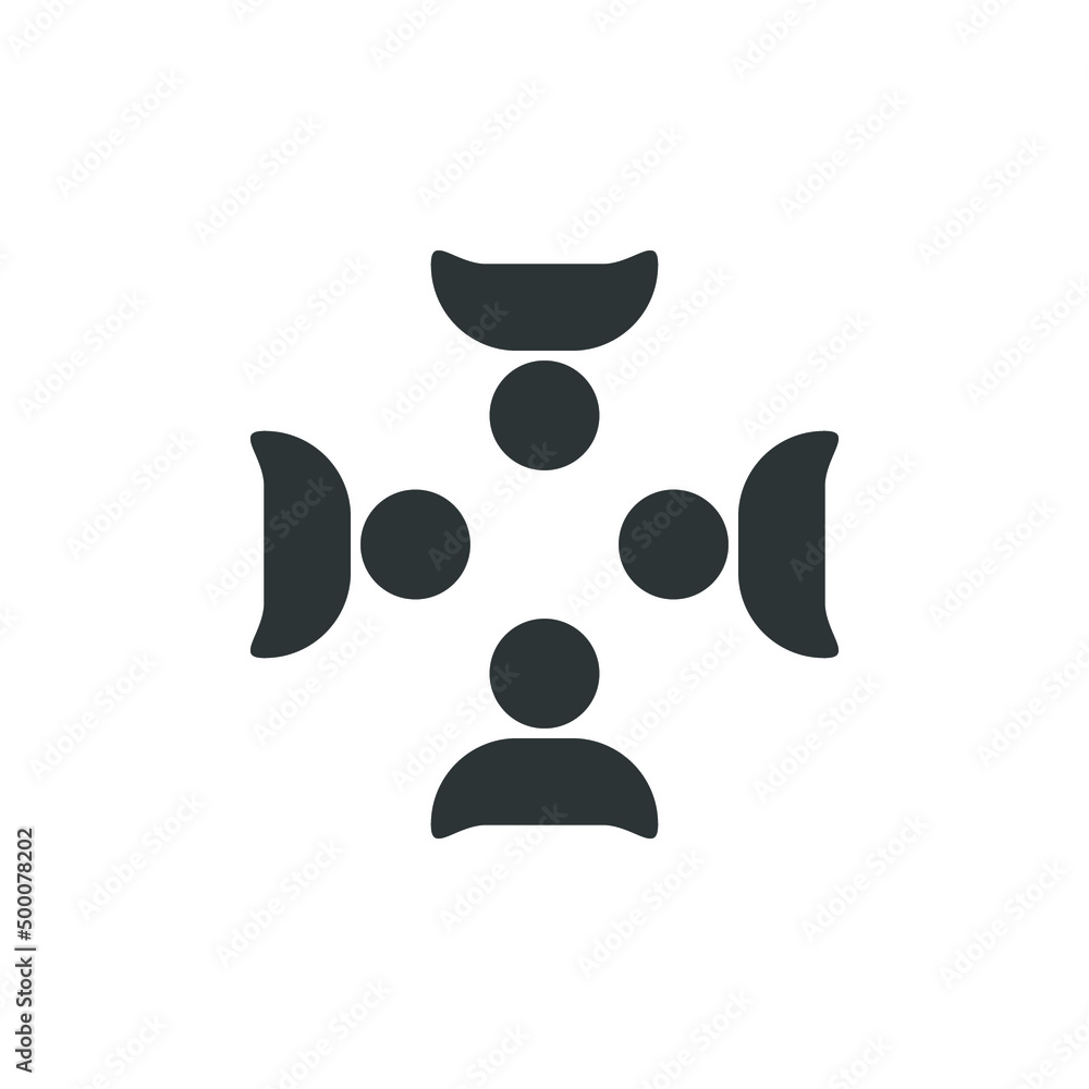 Poster vector sign of the group symbol is isolated on a white background. group icon color editable.