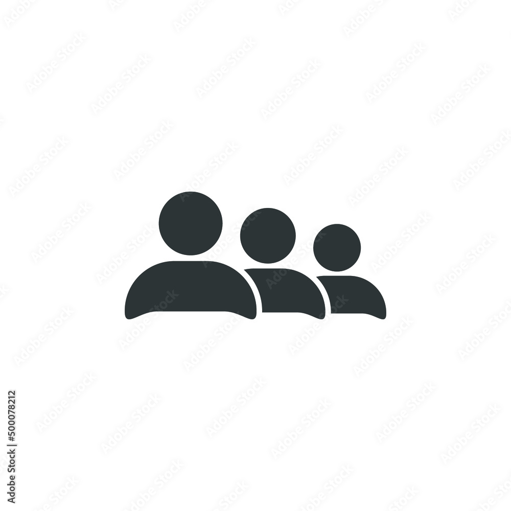 Poster vector sign of the group symbol is isolated on a white background. group icon color editable.