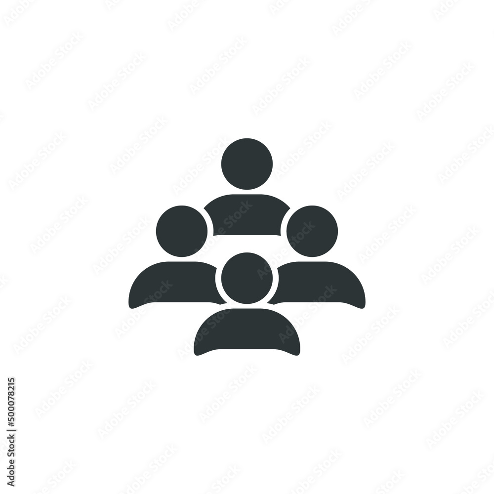 Poster vector sign of the group symbol is isolated on a white background. group icon color editable.
