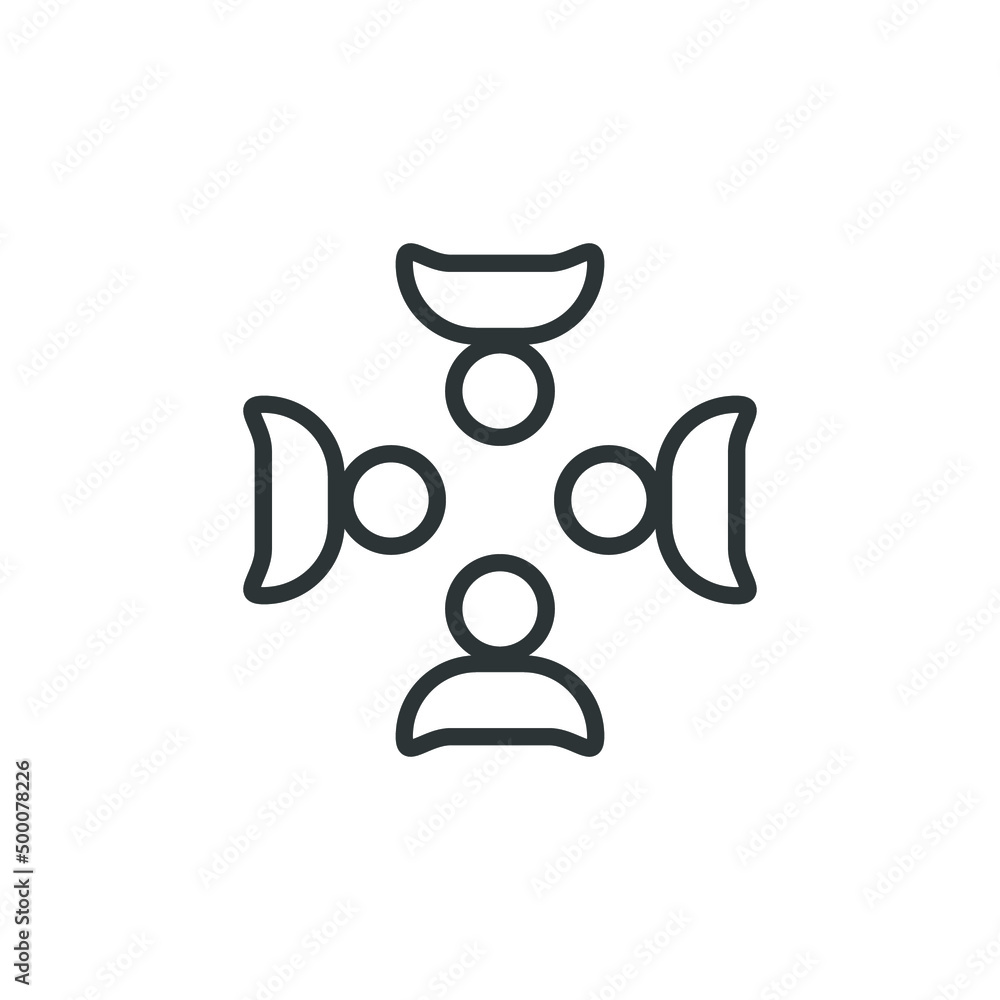 Poster vector sign of the group symbol is isolated on a white background. group icon color editable.