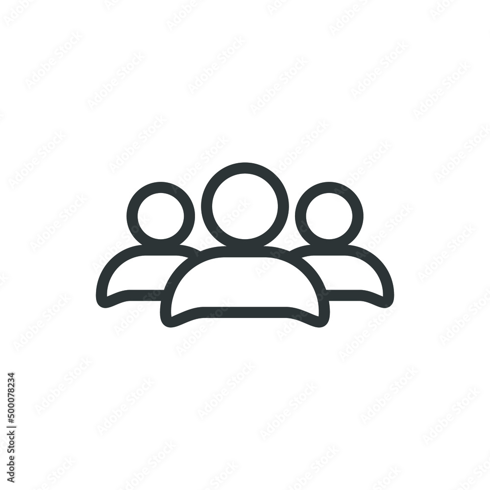 Poster vector sign of the group symbol is isolated on a white background. group icon color editable.