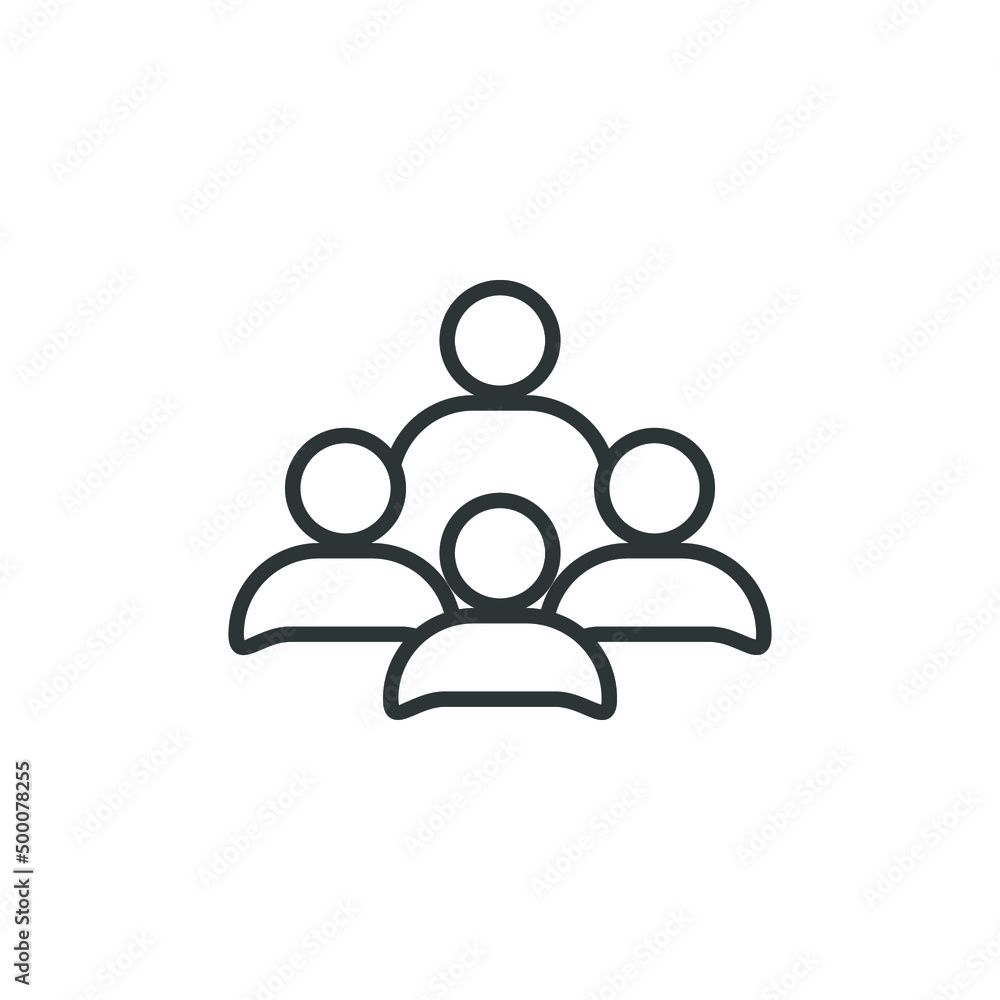 Poster vector sign of the group symbol is isolated on a white background. group icon color editable.