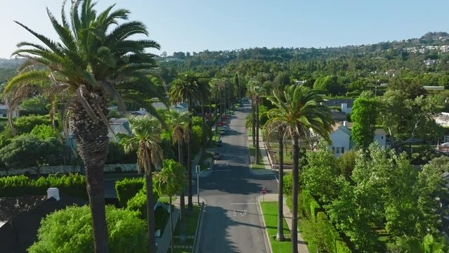 The Good Life, flying drone shoot through sunny Beverly Hills Neighborhood in Gorgeous Southern California