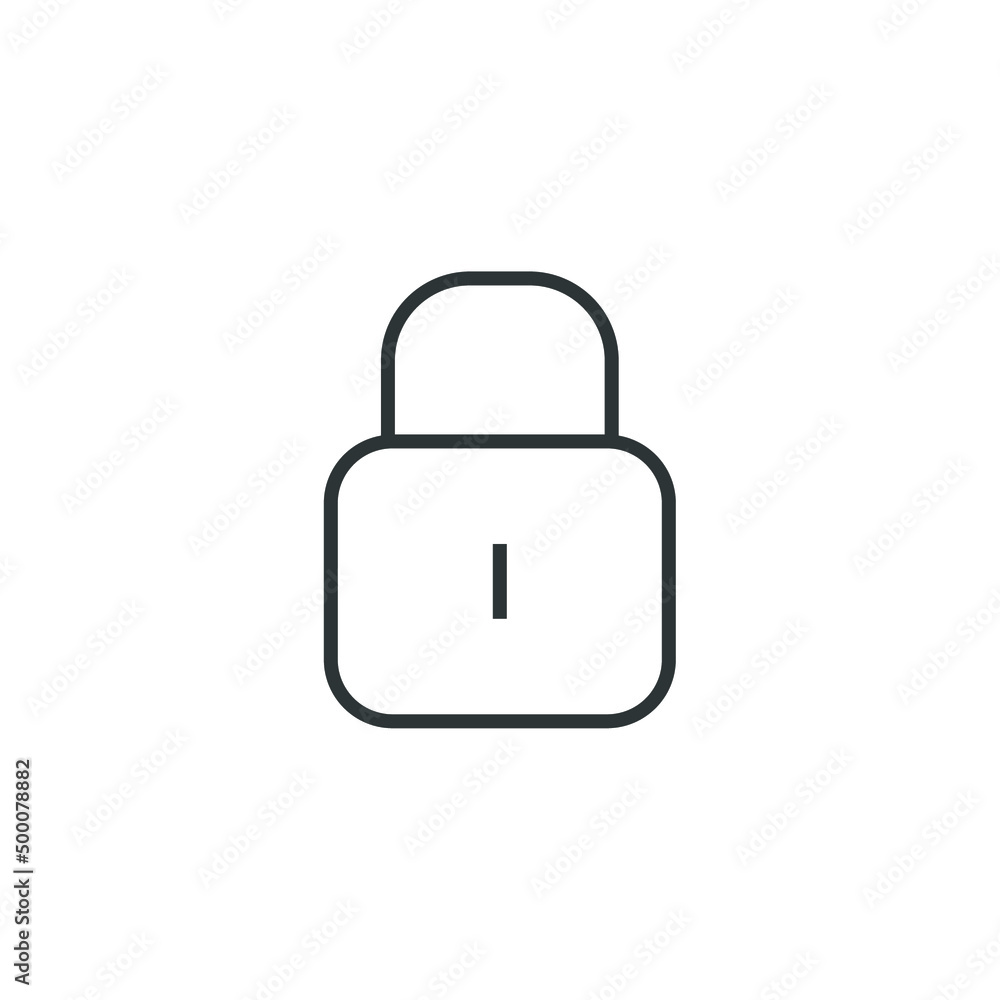 Poster vector sign of the lock symbol is isolated on a white background. lock icon color editable.