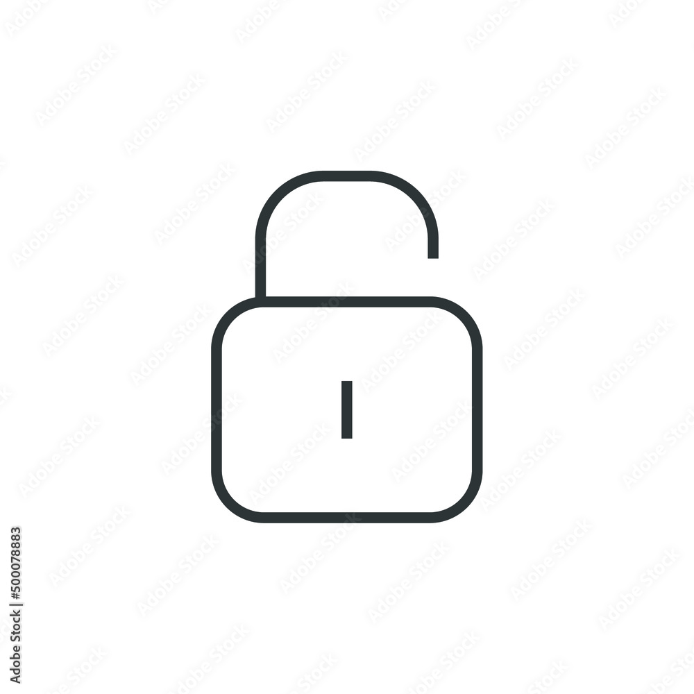 Poster vector sign of the lock symbol is isolated on a white background. lock icon color editable.