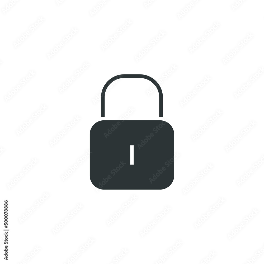 Poster vector sign of the lock symbol is isolated on a white background. lock icon color editable.