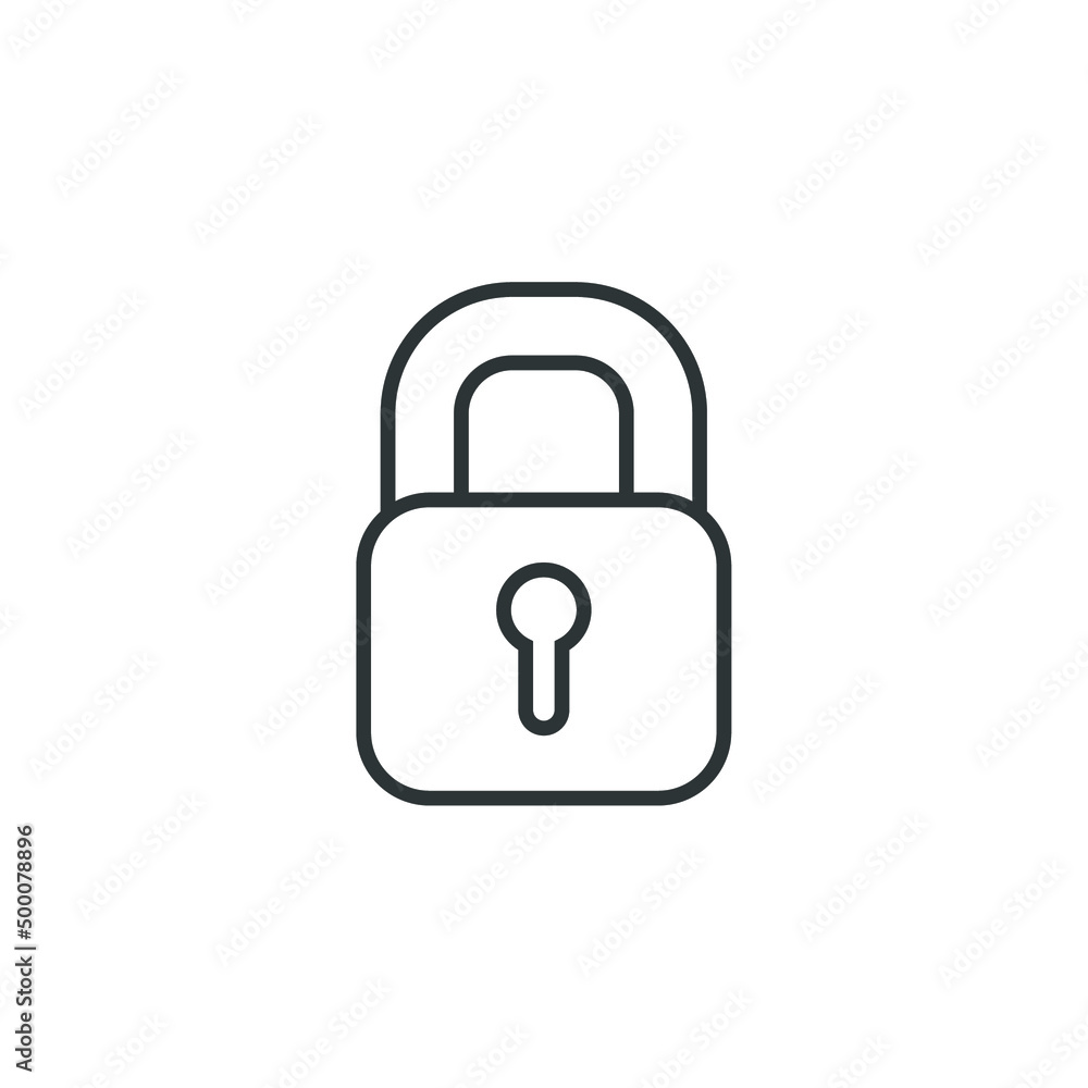 Poster vector sign of the lock symbol is isolated on a white background. lock icon color editable.