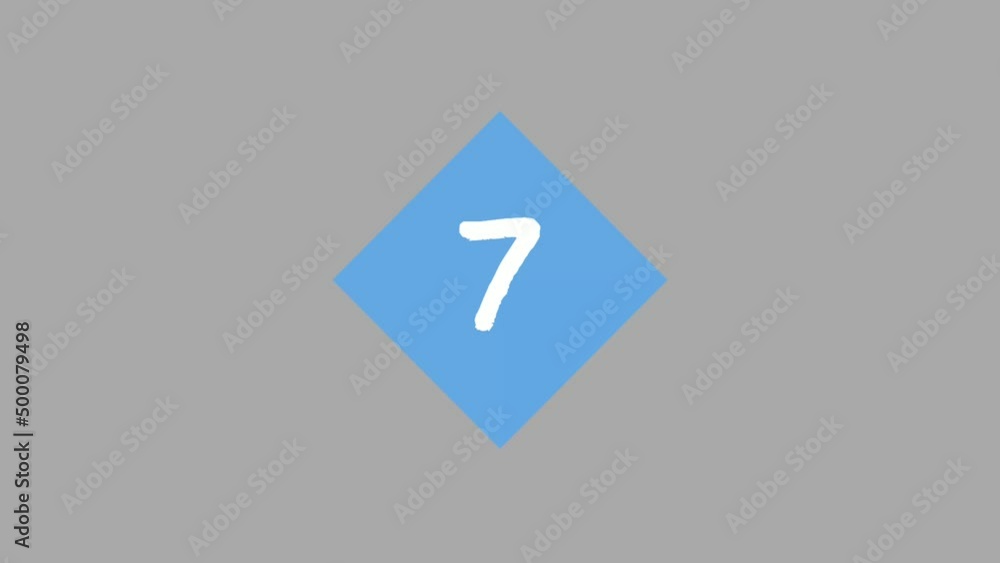 Poster countdown cartoon animation on gray background.number 10 to 1 countdown .4k resolution timer