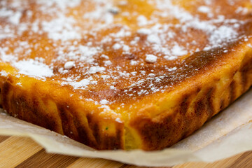 Easter cheese cake or pasca traditionally made at home 