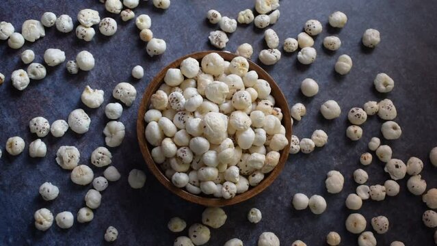 Fresh popped whole Fox nut