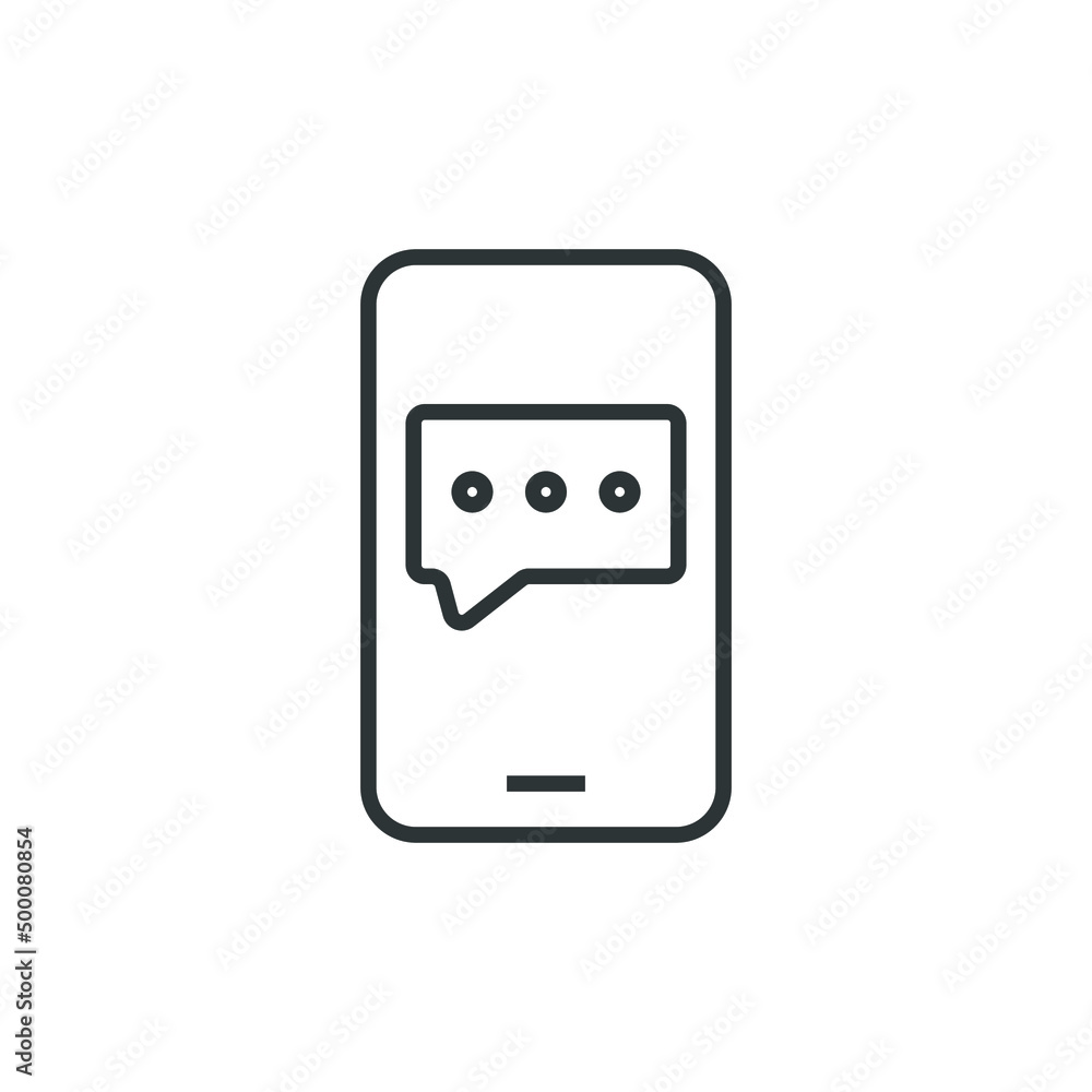 Poster vector sign of the mobile message symbol is isolated on a white background. mobile message icon colo