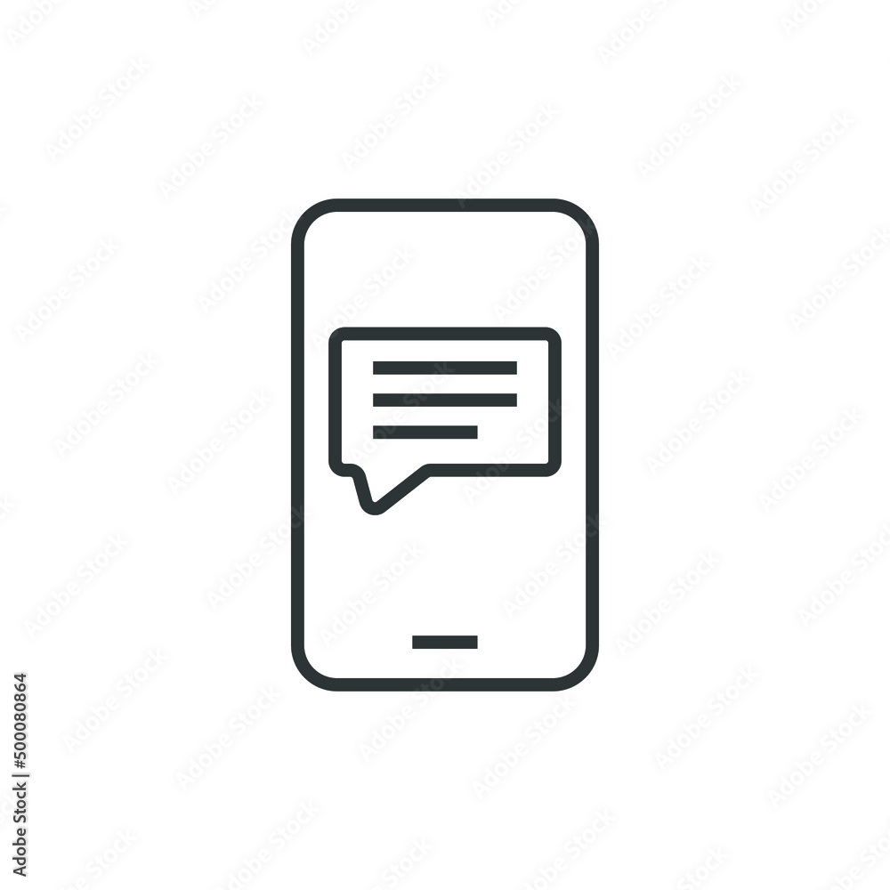 Poster vector sign of the mobile message symbol is isolated on a white background. mobile message icon colo