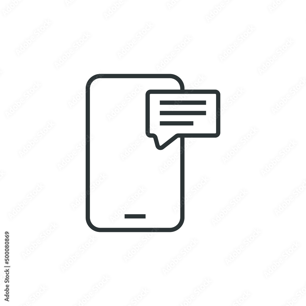 Poster vector sign of the mobile message symbol is isolated on a white background. mobile message icon colo
