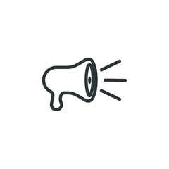 Vector sign of the Megaphone symbol is isolated on a white background. Megaphone icon color editable.