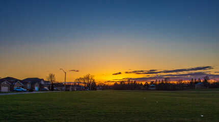sunset over the field