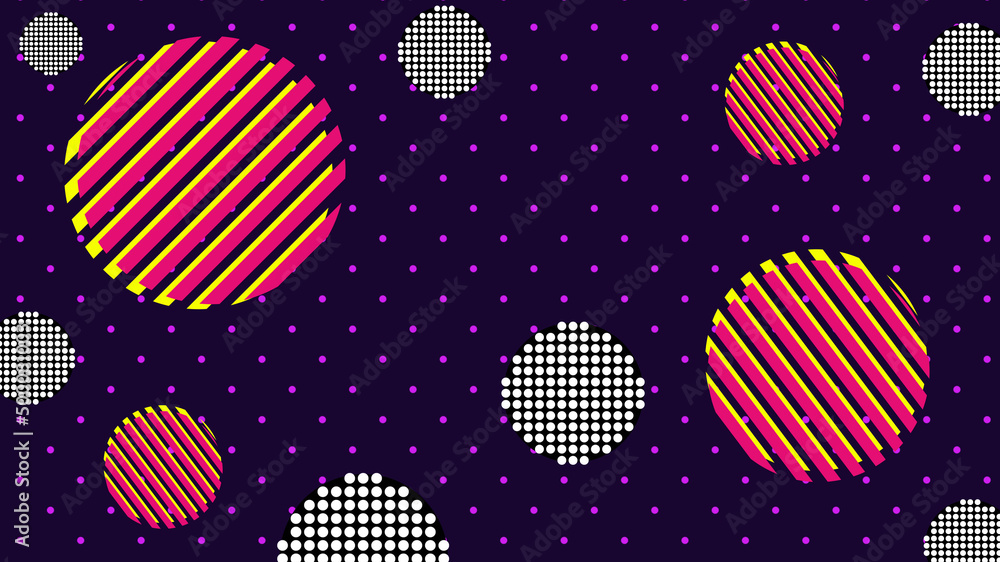 Poster abstract geometric pattern retro pop art memphis style 80s background