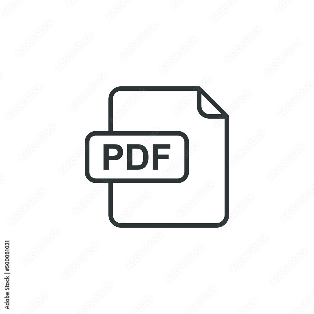 Poster vector sign of the pdf symbol is isolated on a white background. pdf icon color editable.