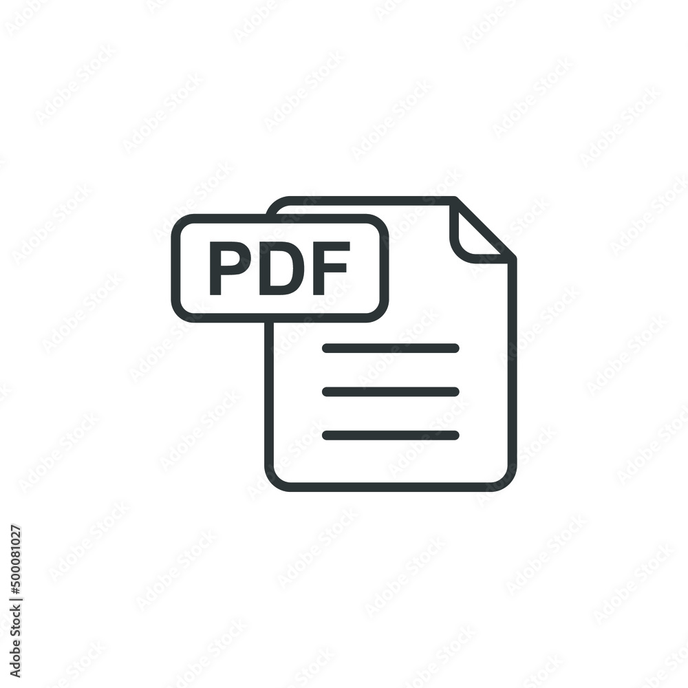 Poster vector sign of the pdf symbol is isolated on a white background. pdf icon color editable.