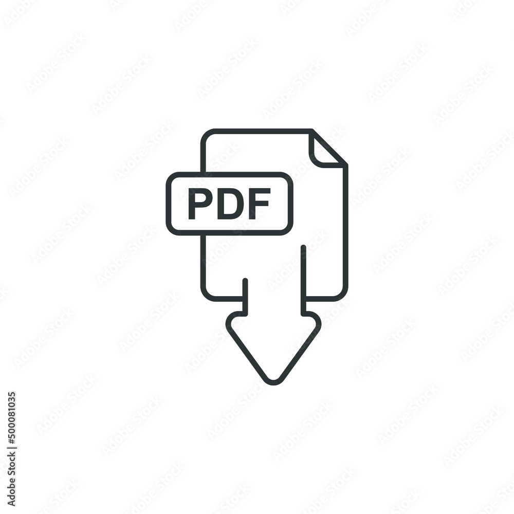 Poster vector sign of the pdf symbol is isolated on a white background. pdf icon color editable.