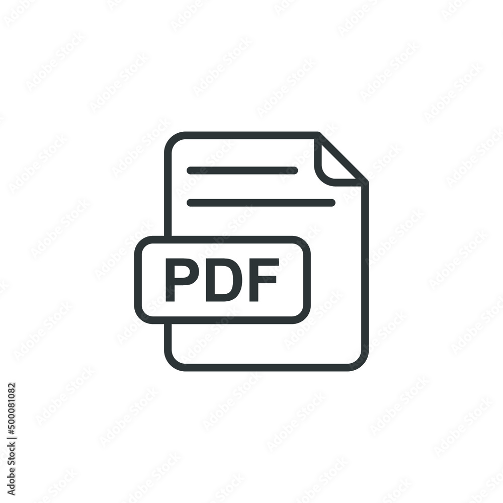 Poster vector sign of the pdf symbol is isolated on a white background. pdf icon color editable.
