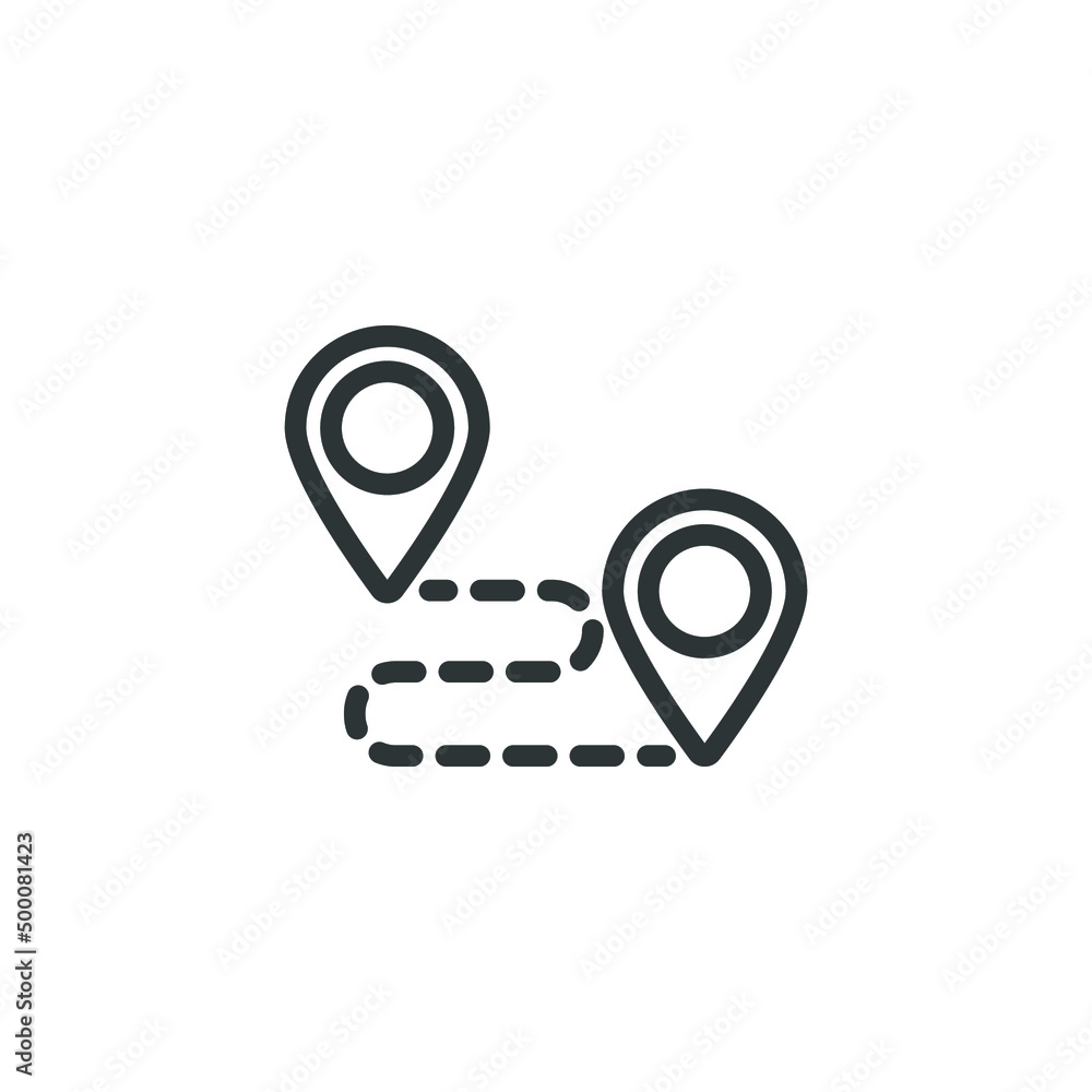 Poster vector sign of the pin point symbol is isolated on a white background. pin point icon color editable