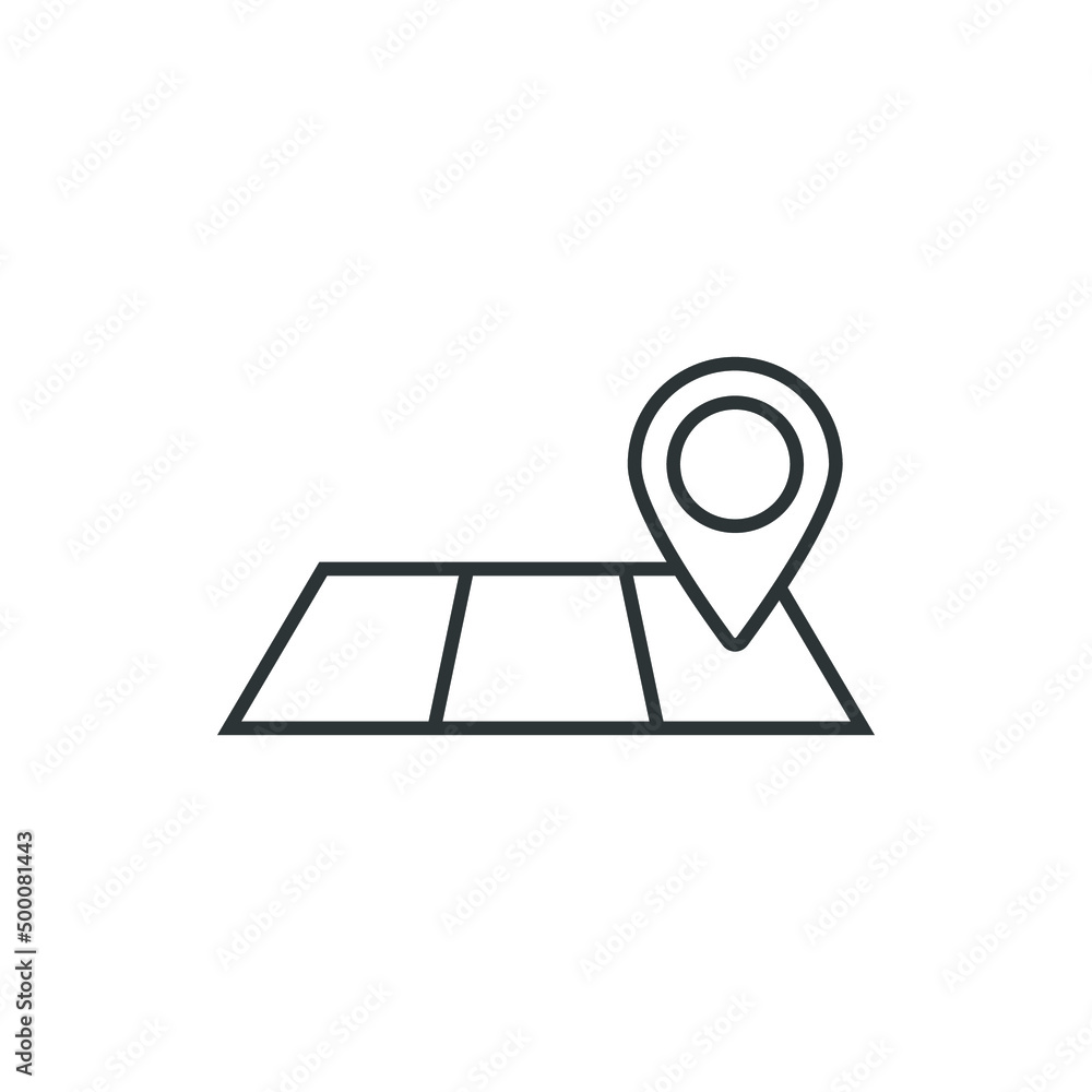 Poster vector sign of the pin point symbol is isolated on a white background. pin point icon color editable