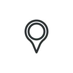Vector sign of the Pin point symbol is isolated on a white background. Pin point icon color editable.