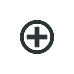 Vector sign of the plus symbol is isolated on a white background. plus icon color editable.