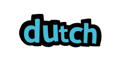 DUTCH writing graffiti design on white background