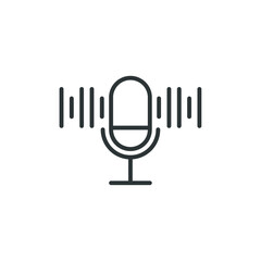Vector sign of the podcast symbol is isolated on a white background. podcast icon color editable.