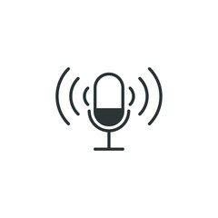 Vector sign of the podcast symbol is isolated on a white background. podcast icon color editable.