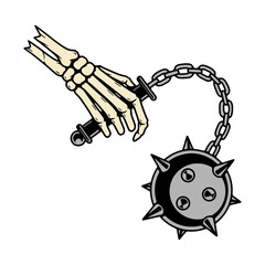 SKELETON HAND WITH MORGENSTERN COLOR WHITE BACKGROUND