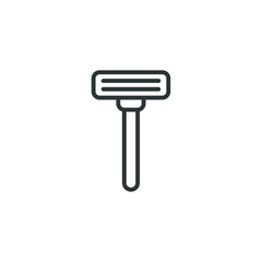 Vector sign of the razor symbol is isolated on a white background. razor icon color editable.