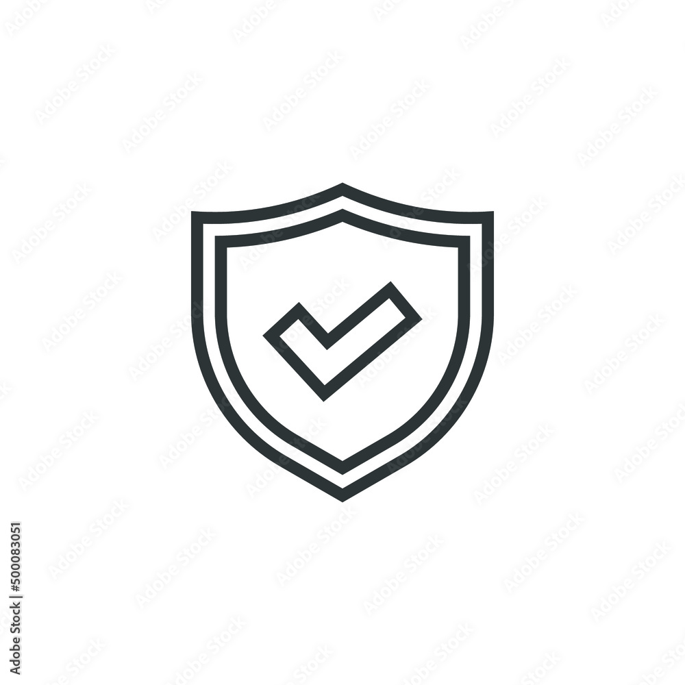 Poster vector sign of the shield symbol is isolated on a white background. shield icon color editable.
