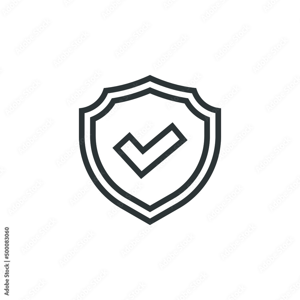 Poster vector sign of the shield symbol is isolated on a white background. shield icon color editable.