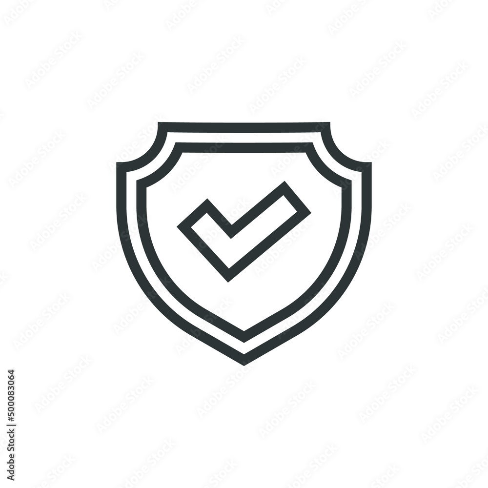 Poster vector sign of the shield symbol is isolated on a white background. shield icon color editable.